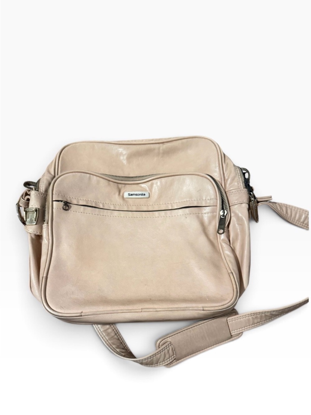 VINTAGE Samsonite Tan Shoulder Bag with Front Pocket